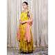 Yellow Gathered Anarkali Set with Hand Embroidery